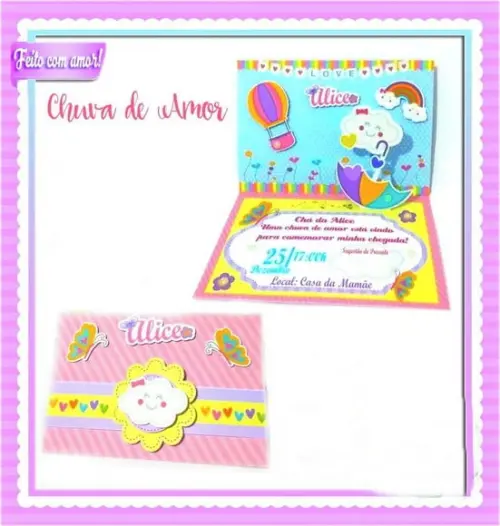 Kit Digital Silhouette Convite Chuva de Amor