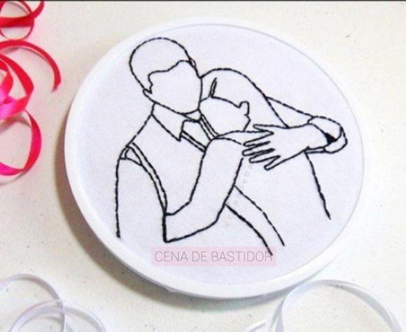 Retrato Bordado Amor Família