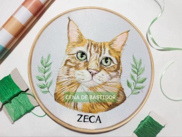Retrato Bordado Pet - 20 cm - Bordado Animais de Estimação