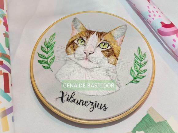 Retrato Bordado Pet - 20 cm - Bordado Animais de Estimação