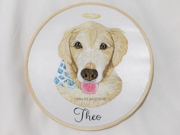 Retrato Bordado Pet - 20 cm - Bordado Animais de Estimação
