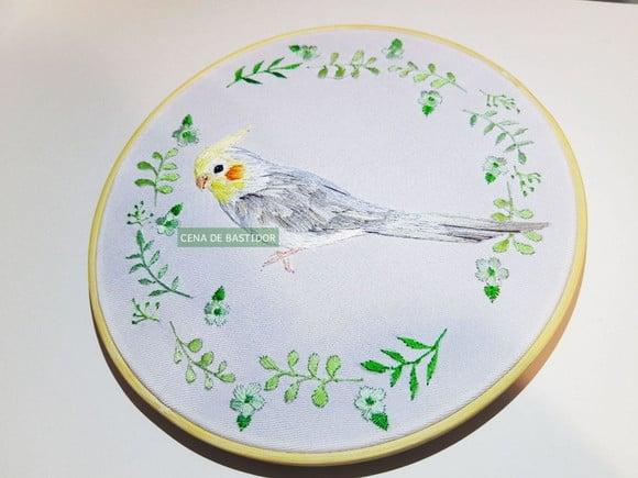 Retrato Bordado Pet - 20 cm - Bordado Animais de Estimação