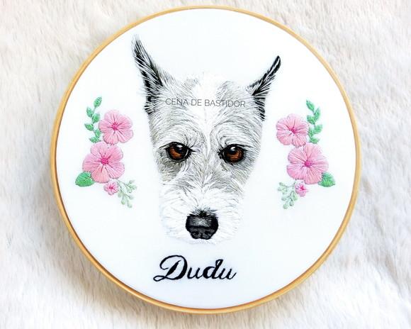 Retrato Bordado Pet - 20 cm - Bordado Animais de Estimação