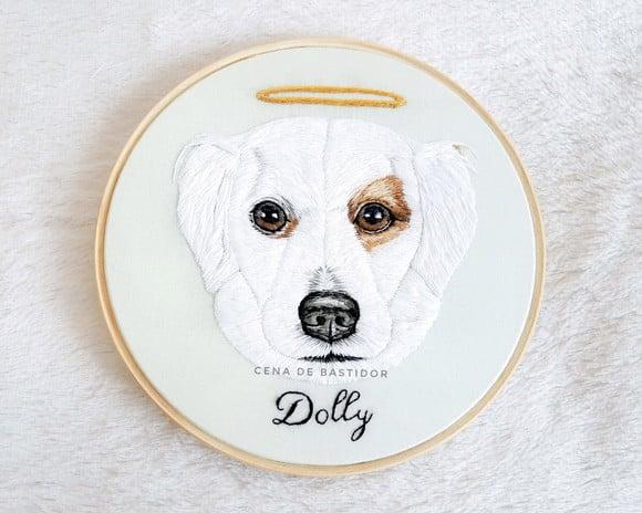 Retrato Bordado Pets - Bordado Animais de Estimação 20cm