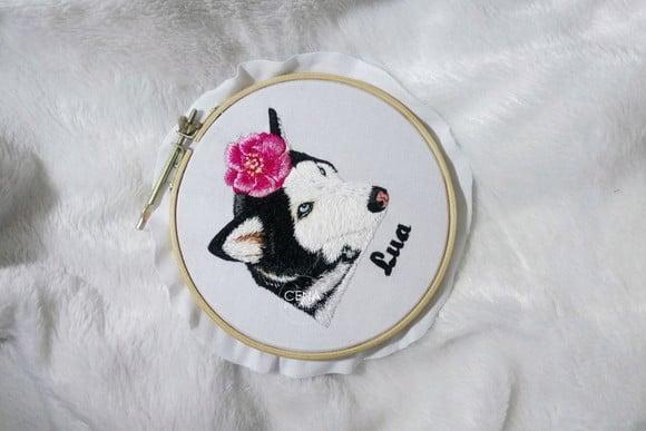 Retrato Pets - Bordado Animais de Estimação 20 cm