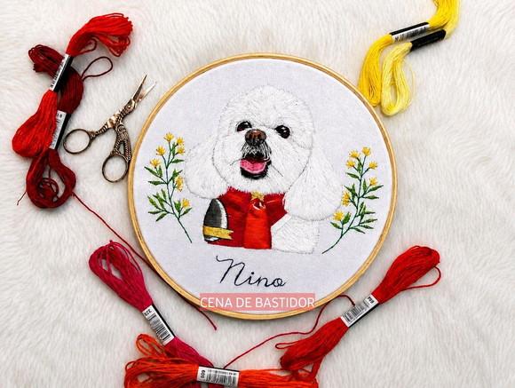 Retrato Pets - Bordado Animais de estimação 20cm