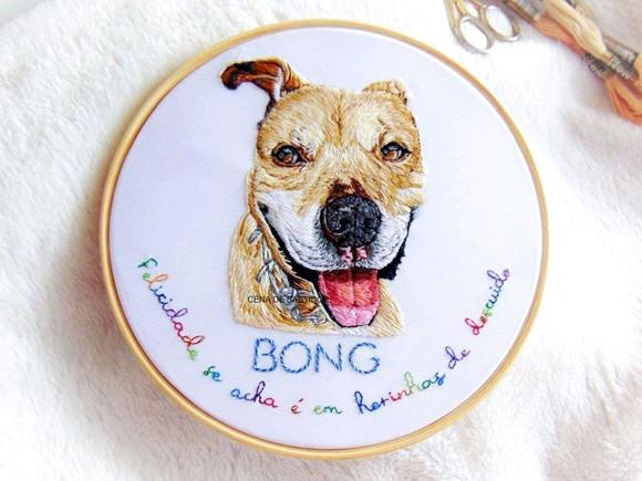 Retrato Pets - Bordado Animais de Estimação 20cm