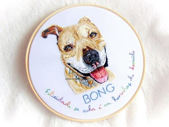 Retrato Pets - Bordado Animais de Estimação 20cm