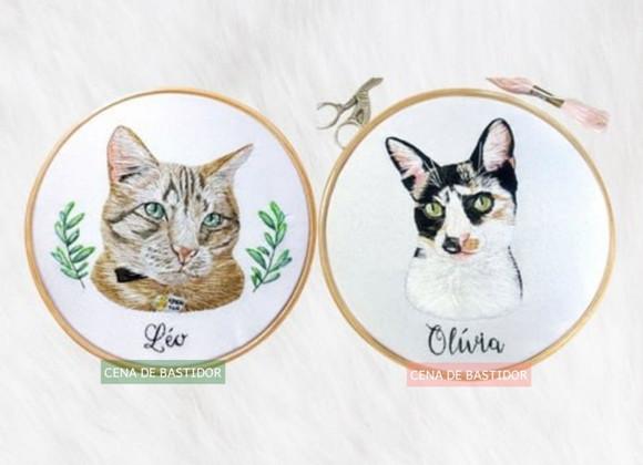 Retratos Bordados de 2 Pets