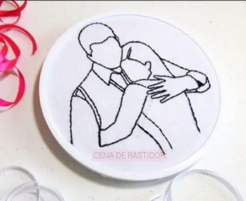 Retrato Bordado Amor Família
