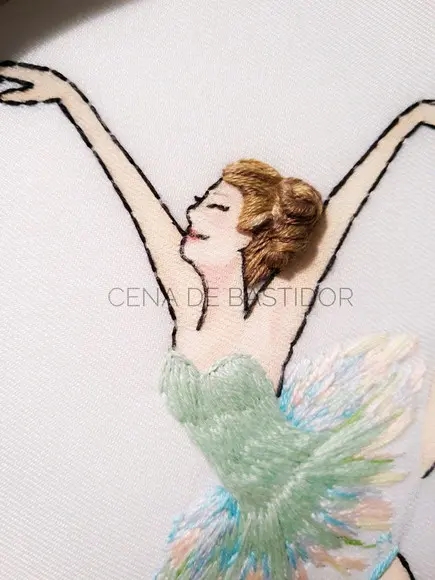 Retrato Bordado Bailarina