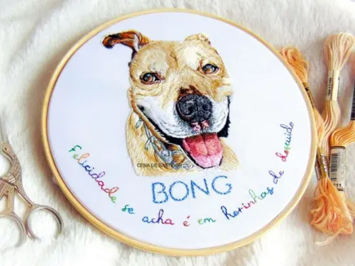 Retrato Pets - Bordado Animais de Estimação 20cm