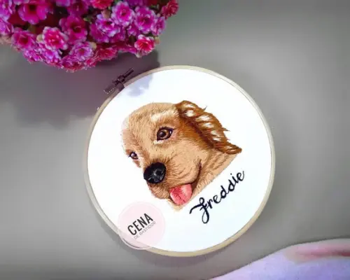 Retrato Pets - Bordado Animais de Estimação 20cm