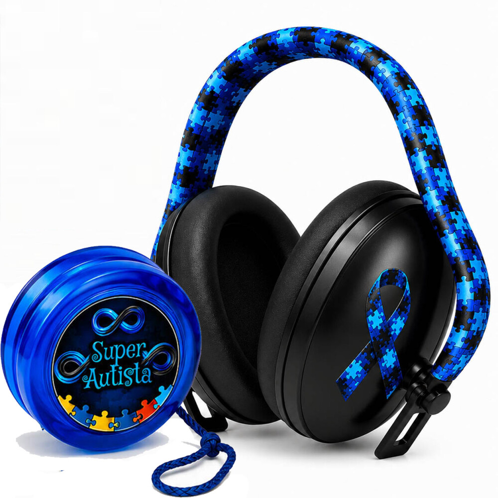 Abafador de barulhos Auditivo 14 db TEA black Blue com Iô Iô es