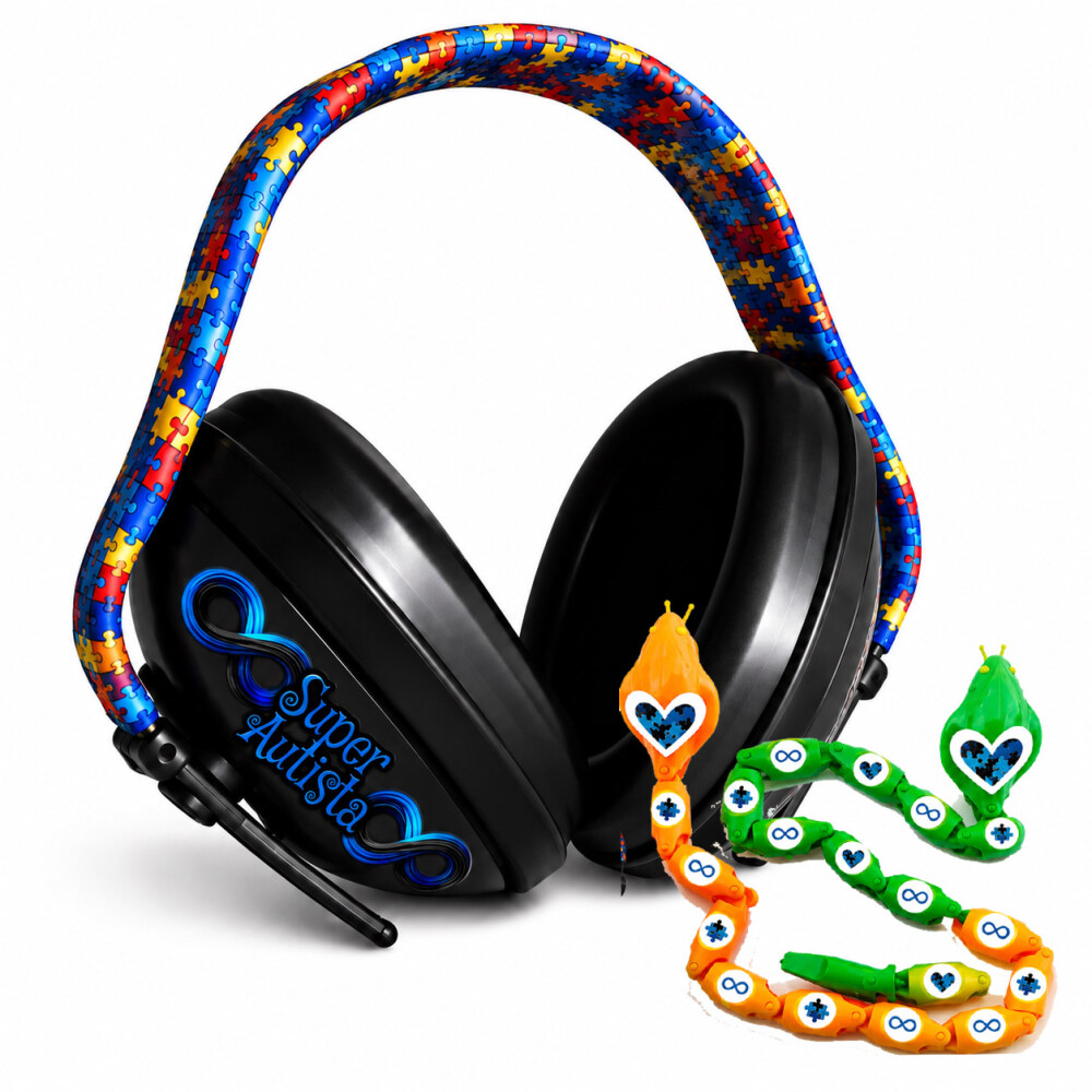 Super abafador de ruidos 14 db para crianças arco color com jogo