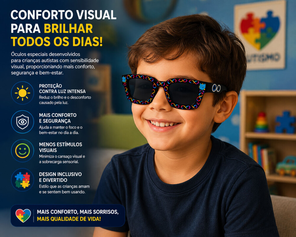 Combo Abafador  ruidos 14 db TEA acompanha óculos de sol infanti
