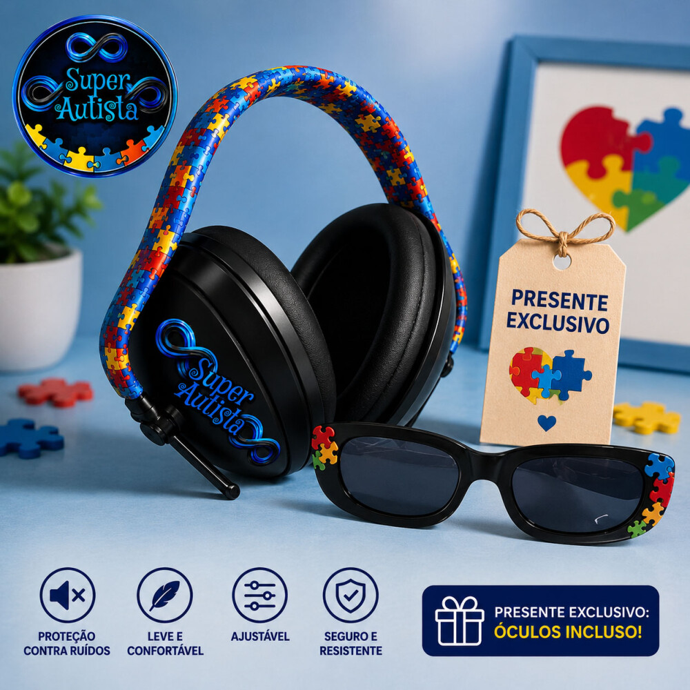 Combo Abafador de ruidos 14 db sensibilidade com óculos escuro i