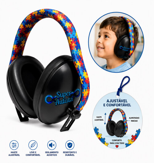 Super abafador de ruidos 14 db para crianças arco color com jogo