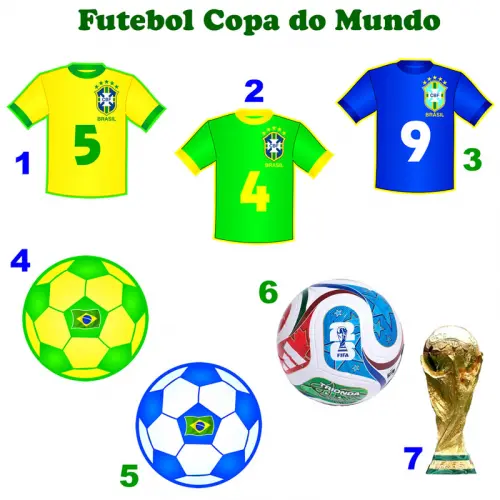 Festa Copa do Mundo Futebol - Lembrancinha Centro de Mesa com Nom