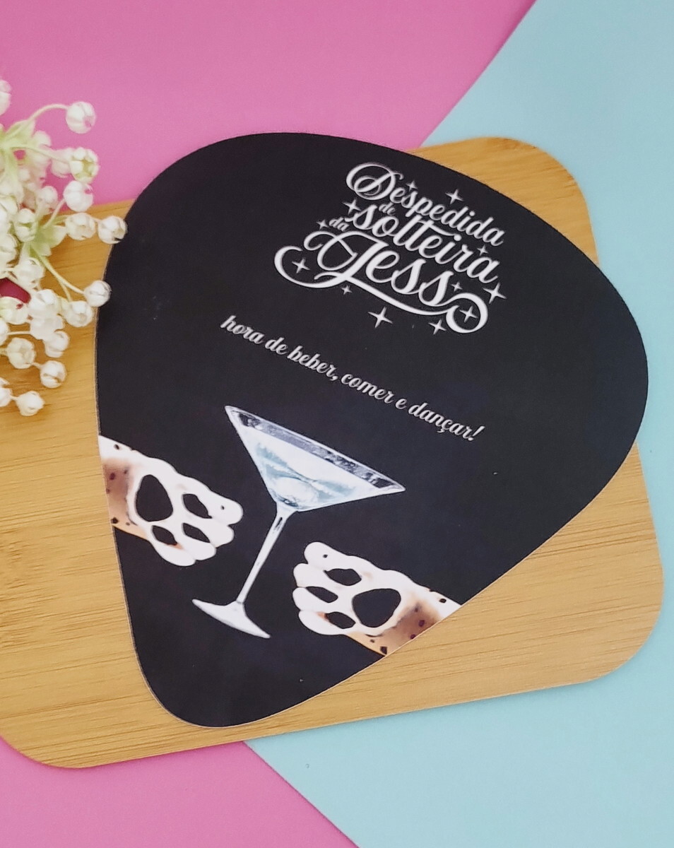 100 Leque Ventarola Papel Personalizado para Eventos Um Lado