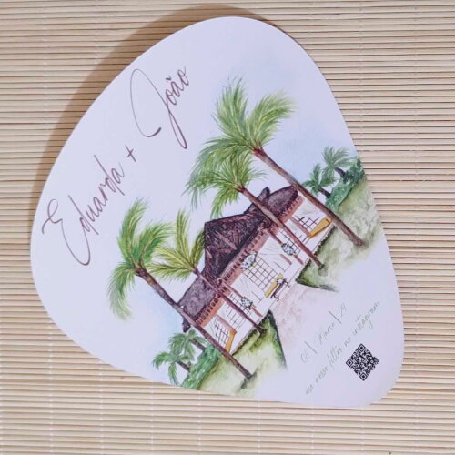 100 Leque Ventarola Papel para Casamento Dupla Face