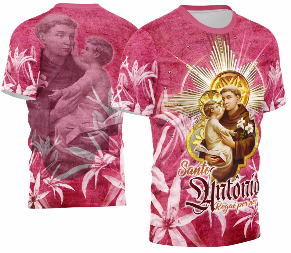 Arte Camisa Santo Antonio Rosa Mod-31