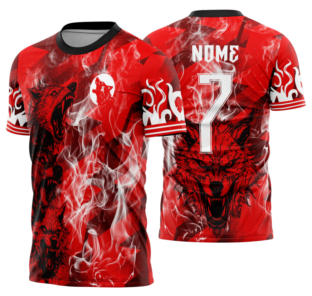 Arte Vetor Camisa Interclasse cabeças lobos Mod-842