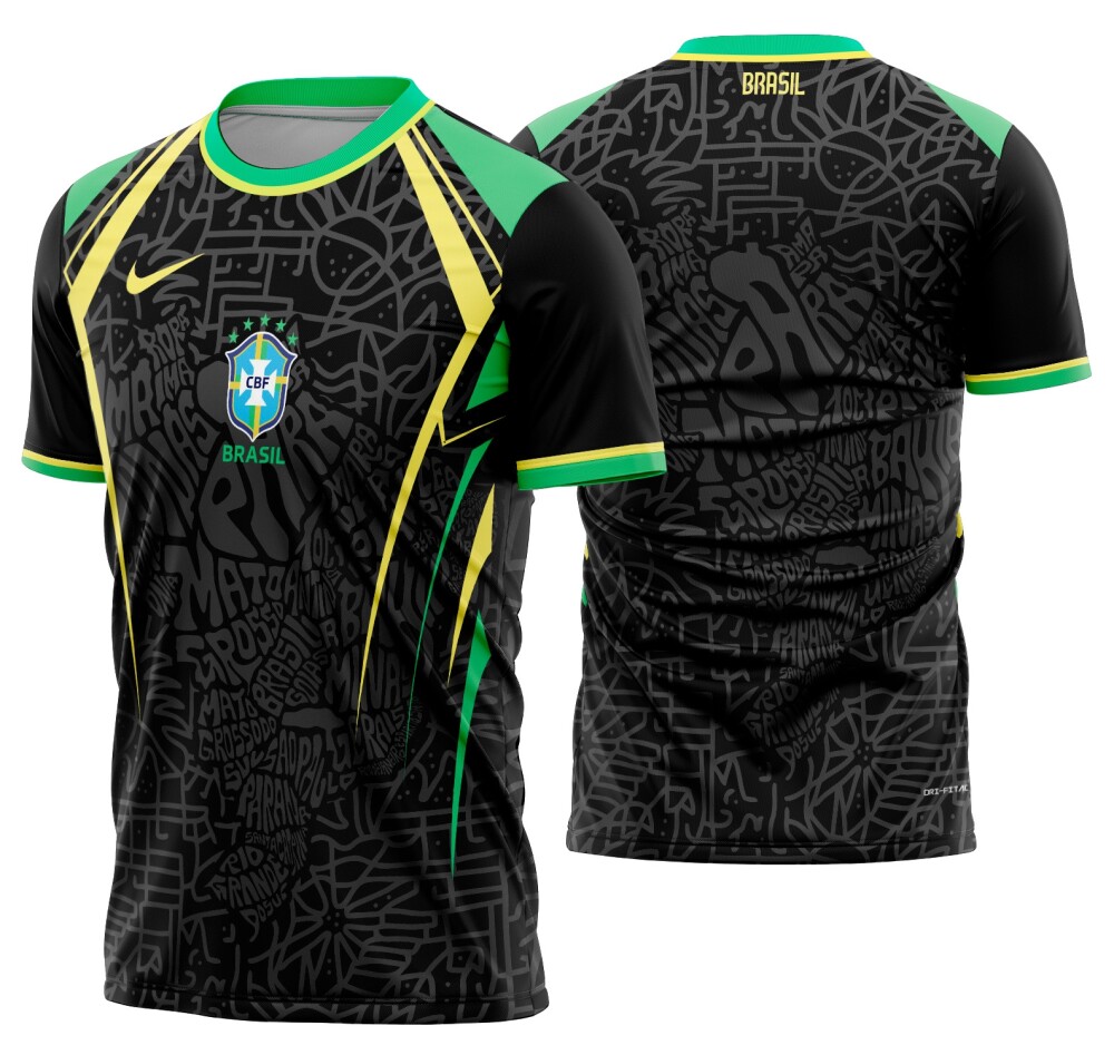 Arte Vetor Camisa Brasil Concept 2024-25