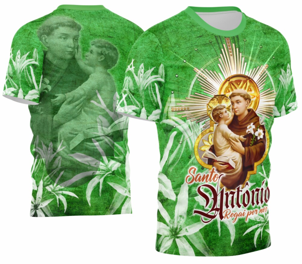 Arte Camisa Arte Camisa Santo Antonio Verde Mod-28