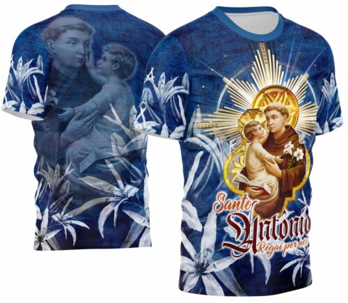 Arte Camisa Santo Antonio Azul Mod-30