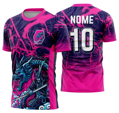 Arte Vetor Camisa Interclasse Dragão samurai Mod-860