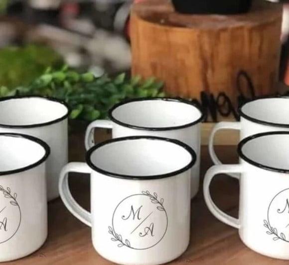 Canecas Esmaltadas Personalizadas Casamento