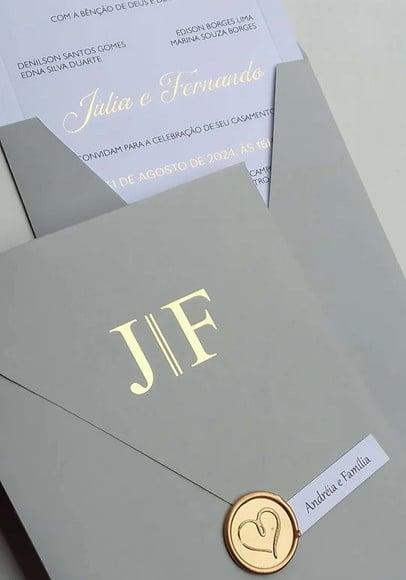 Convite Casamento Clássico Jf