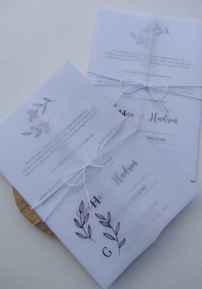 Convite Casamento Papel Vegetal