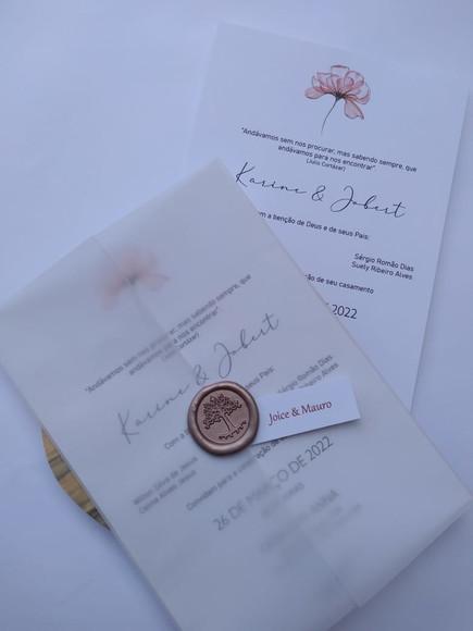 Convite Casamento Papel Vegetal