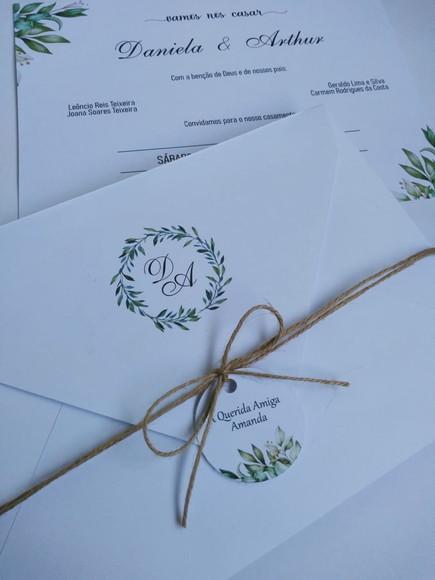 Convite Casamento Verde e Branco da