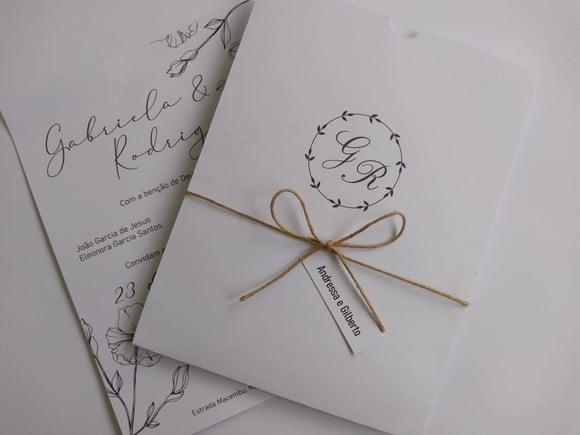 Convite de Casamento Minimalista Gl