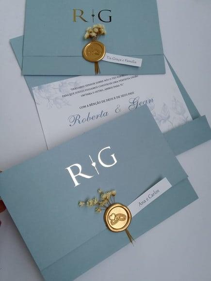Convites Casamento Azul Serenity Rg