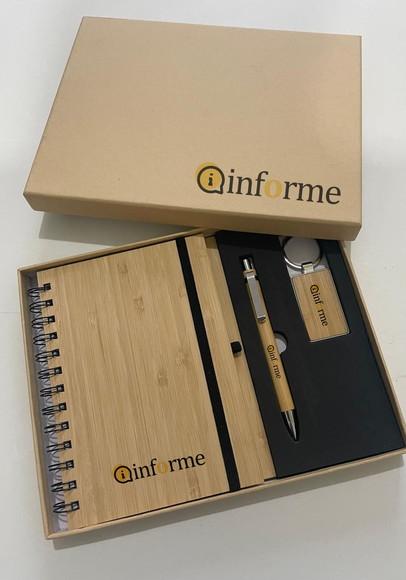 Kit Caderneta, Chaveiro e Caneta Personalizado