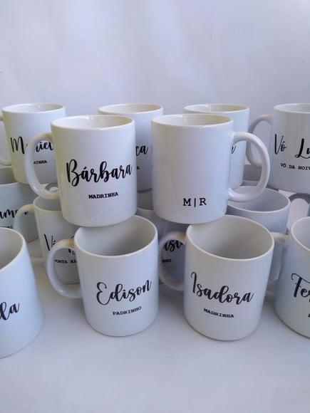 Canecas de Porcelana Personalizadas Padrinhos Casamento