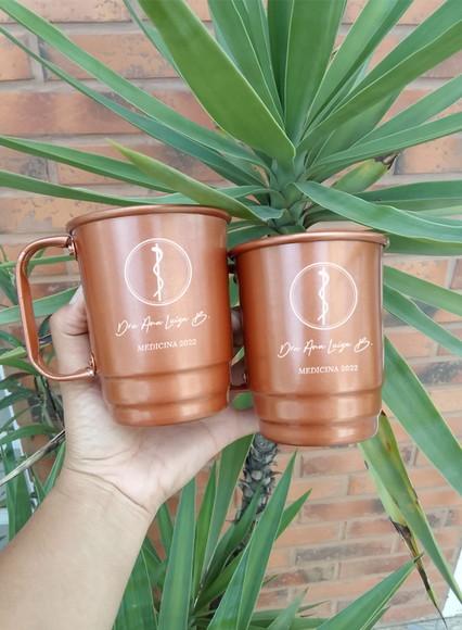 Canecas de Alumínio Cobre Personalizadas Formatura Medicina