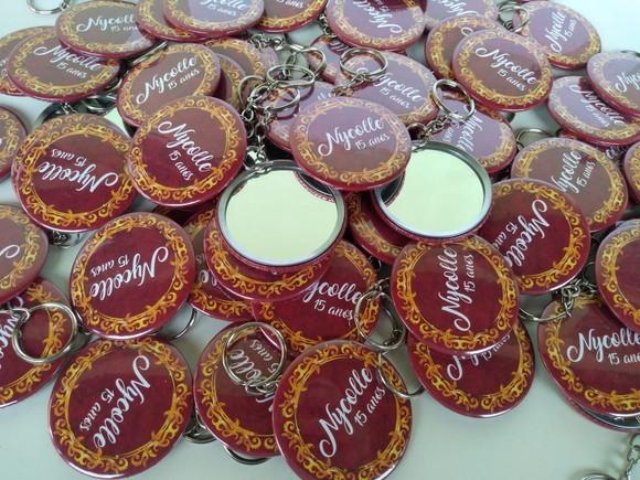 Chaveiros com Espelho Personalizados 15 Anos