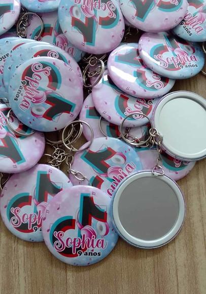 Chaveiros Espelhinhos Personalizados Tik Tok