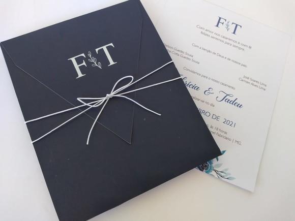 Convite Casamento Azul Marinho Ft