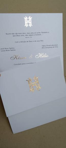 Convite Casamento Clássico Papel Linho