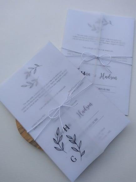 Convite Casamento Papel Vegetal