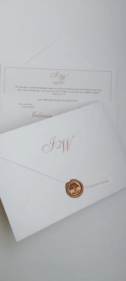 Convite Casamento Rosê e Branco Jw