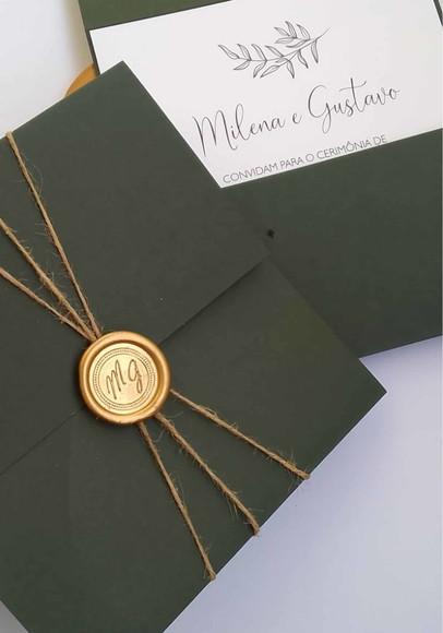 Convite Casamento Verde e Branco Mg