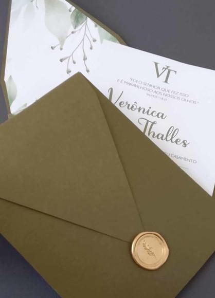 Convite Casamento Verde e Branco Vt