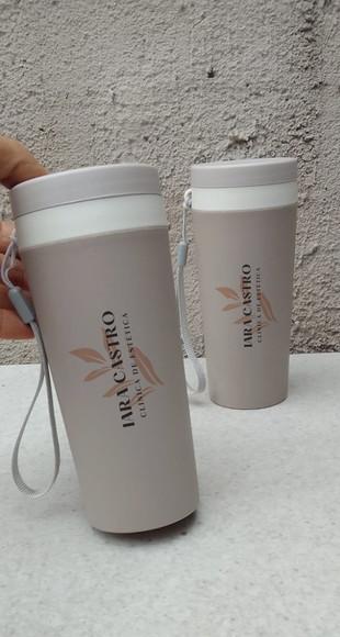 Copo Fibra de Bambu Personalizado com Tampa